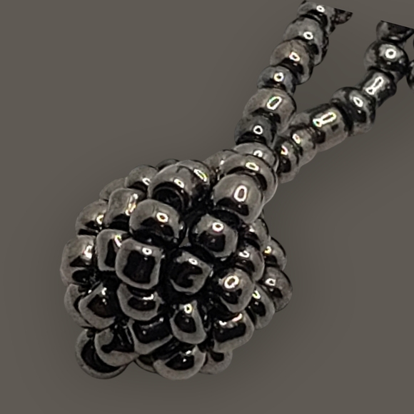 Handmade Hematite Gemstone/Glass Seed Bead Woven Stretch Bracelet Boho - Picture 10 of 10